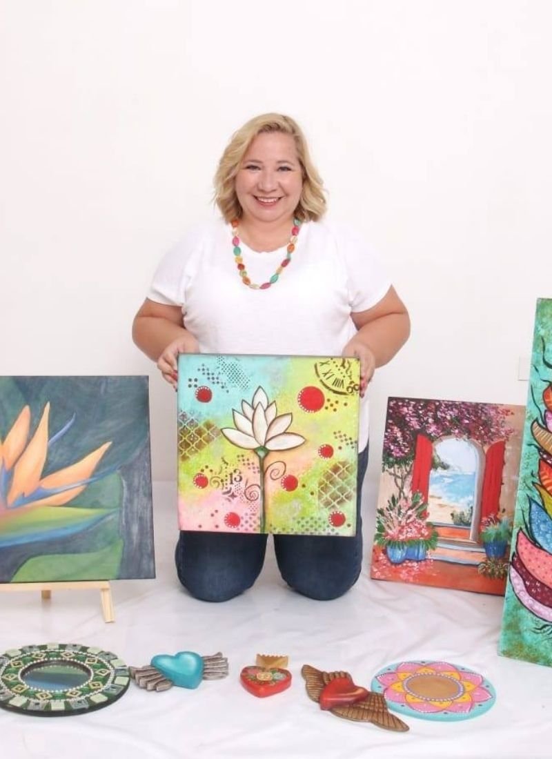 Obras de técnica mixta sobre lienzo realizadas en La Casita del Arte